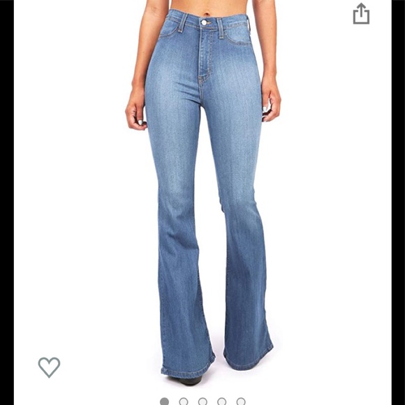 high waisted stretchy bell bottom jeans